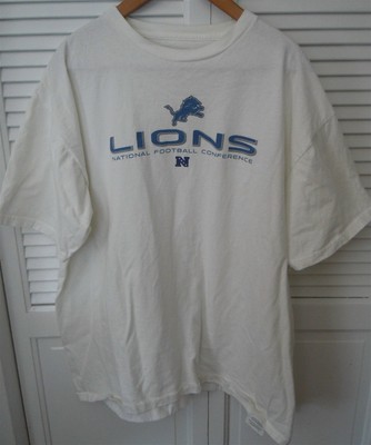 DETROIT LIONS NATIONAL FOOTBALL CONFERENCE SIZE XL WHITE T SHIRT | eBay