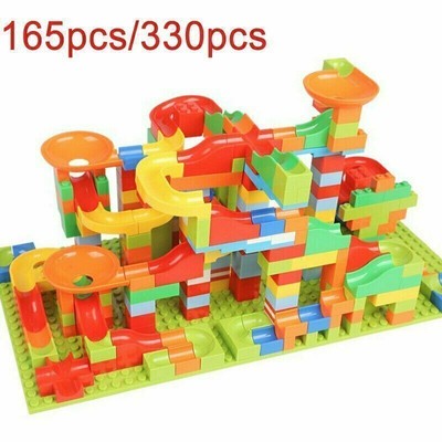165/330PCsDIY Verrückter Bau Marmor Race Run Labyrinth Track Bausteine Set