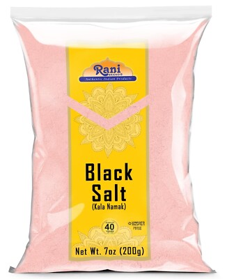 Rani Black Salt (Kala Namak Mineral) Powder, Vegan 200g (7oz)