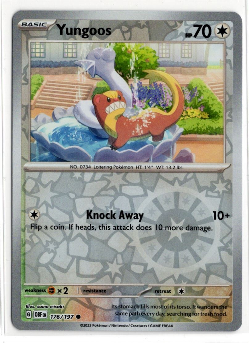 Pokemon Obsidian Flames Reverse Holo 176/197 Yungoos