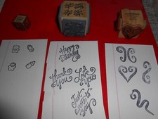3- Wood Mounted Rubber Stamp Cubes