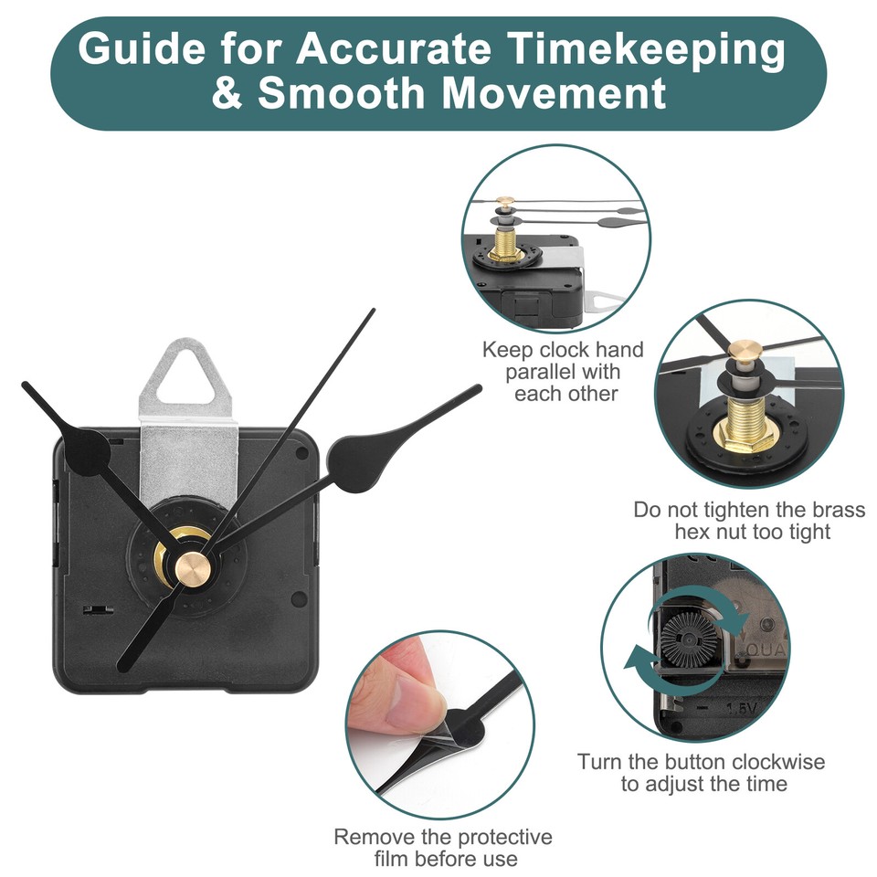 4 Set Quartz Wall Clock Movement Mechanism DIY Replacement Hands Repair ...
