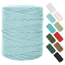 Macrame Cord 4mm x 380Yards 1140Feet Natural Cotton Macrame Rope - 4 Strands ...