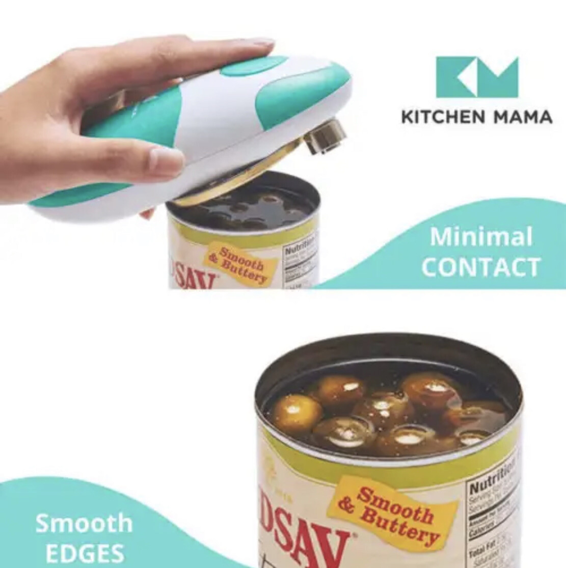 Kitchen Mama Electric Can Opener Battery Operated Handheld Can Opener