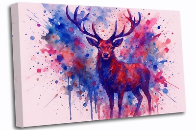 Lebendiger Splash Hirsch Hirsch Leinwandbild Wandbild Bild