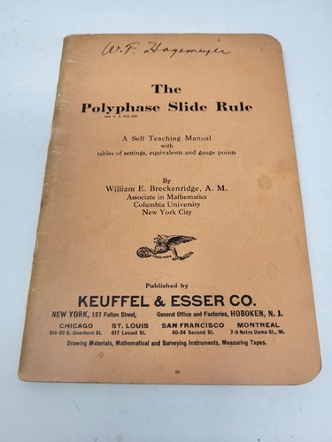 Keuffel & Esser The Polyphase Slide Rule N4053 Self Teaching Manual-1925 - Picture 4 of 4