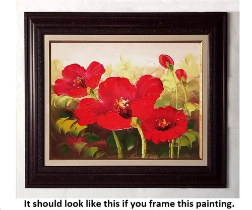 Red Poppy #RPOD1B04-9, 9x11 - 100% Hand painted Oil painting on Canvas, - Picture 3 of 6