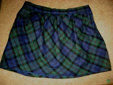 Womens Navy Green Plaid OLD NAVY Lined Wool Blend Above Knee Skirt 4