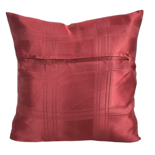 Set of 4 Burgundy Cushion Covers 16x16" 40x40cm Check Square Elegant Style Zip - Picture 6 of 9
