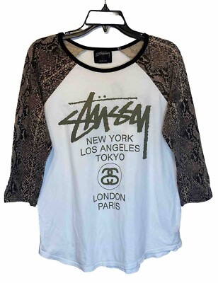 トップス Stussy Laure raglan sleeve t-shirt xl Stussy Laure Raglan T-Shirt XL Comfortable casual unisex top