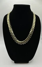 15mm 24" 245g Handmade Miami Cuban Link Chain - 14k Gold Plated
