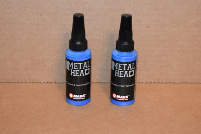 2 Blue Metal Head 4mm Paint Marker 2Oz Crafts Metal Wood Marking Auto Salvage ++