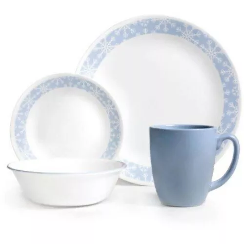 New Corelle Livingware Crystal Frost 17 Piece Dinnerware Set eBay