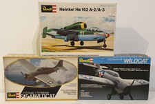 AVIATION : HEINKEL HE 162 A-2/A-3, GRUMMAN F4F-4 WILDCAT (X 2) REVELL MODEL KITS