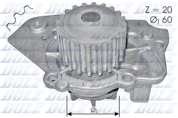 Dolz Wasserpumpe FüR Peugeot 205 I Cabriolet 741B 20D 20A/C 741A/C 3C 3A 581E-image