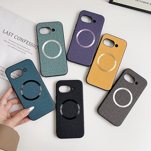 For Google Pixel 9A, Luxury Hybrid Armor Cloth - Textured Magnetic Case Cover - Picture 2 of 18