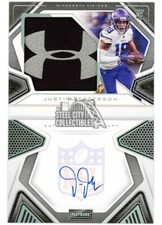 Justin Jefferson 2020 Panini Playbook Rookie Logo Patch Auto Booklet #214 2/5