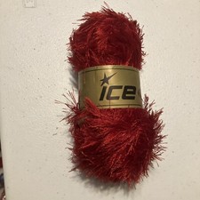 Ice Dark Red Eyelash Yarn Fun Fur 164 Yards 100 gram skeins