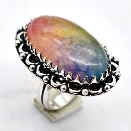 Solar Quartz Ethnic Handmade Ring Jewelry US Size-6.25 R 5895