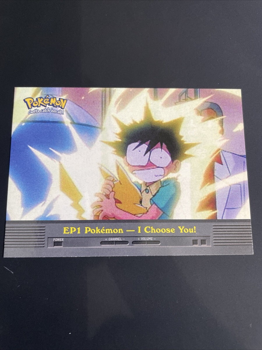 ep1 pokemon i choose you card Pokémon Card TV Animation #EP1 I Choose You Blue Logo 1st Print ENG L0 –  AGS Collectibles main image 0