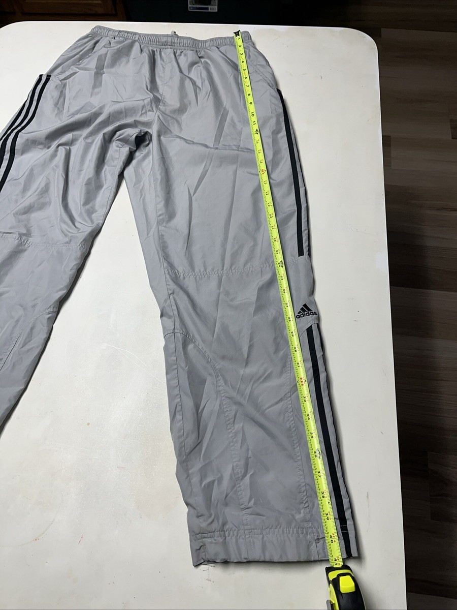 Vintage Y2K 2003 Adidas Mens Track Pants Light Gray & Black Men's