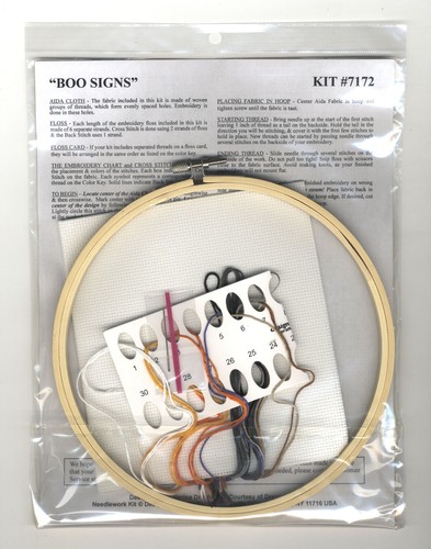 Counted Cross Stitch Kit ~ Design Works Halloween Boo Signs w/8" Hoop #DW7172 - Picture 4 of 4