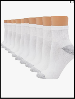 Hanes womens 10-pair Value Pack Ankle athletic socks White 5 9 US