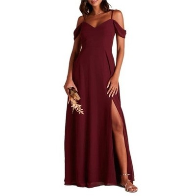 Birdy Grey Devin Convertible Dress Cabernet Bridesmaid Formal Wedding Large