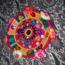 Handmade Decorative Black Wooden Tray Coffee Table Decor Dining Room Living Room