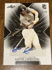 EASTON CARMICHAEL 2021 LEAF PERFECT GAME BLACK AUTOGRAPH # 1/50 PIRATES SOONERS