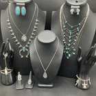 Vintage Southwestern Style Faux Turquoise Costume Jewelry Lot Squash Blossom