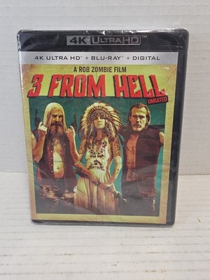 3 From Hell (2019) Unrated 4K UHD + Blu-Ray Rob Zombie Film Sealed New 