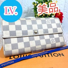 Excellent Condition Louis Vuitton Damier Azur Portefeuille Sarah Ladies Long Wal