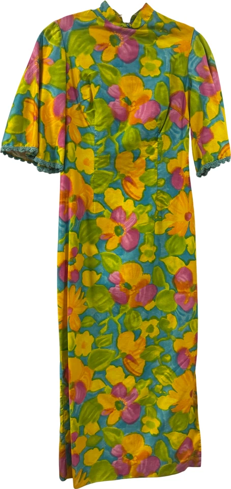 Винтажное женское макси-платье Zacuto с гавайским принтом размер M - Изображение 2 из 4