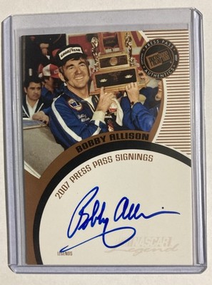 2007 Press Pass Signings Legends Bobby Allison Blue Auto