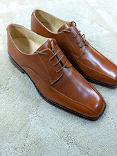 Johnston Murphy Men s Brown Leather Derby Lace-Up 9M 20-6046 -Made in Romania