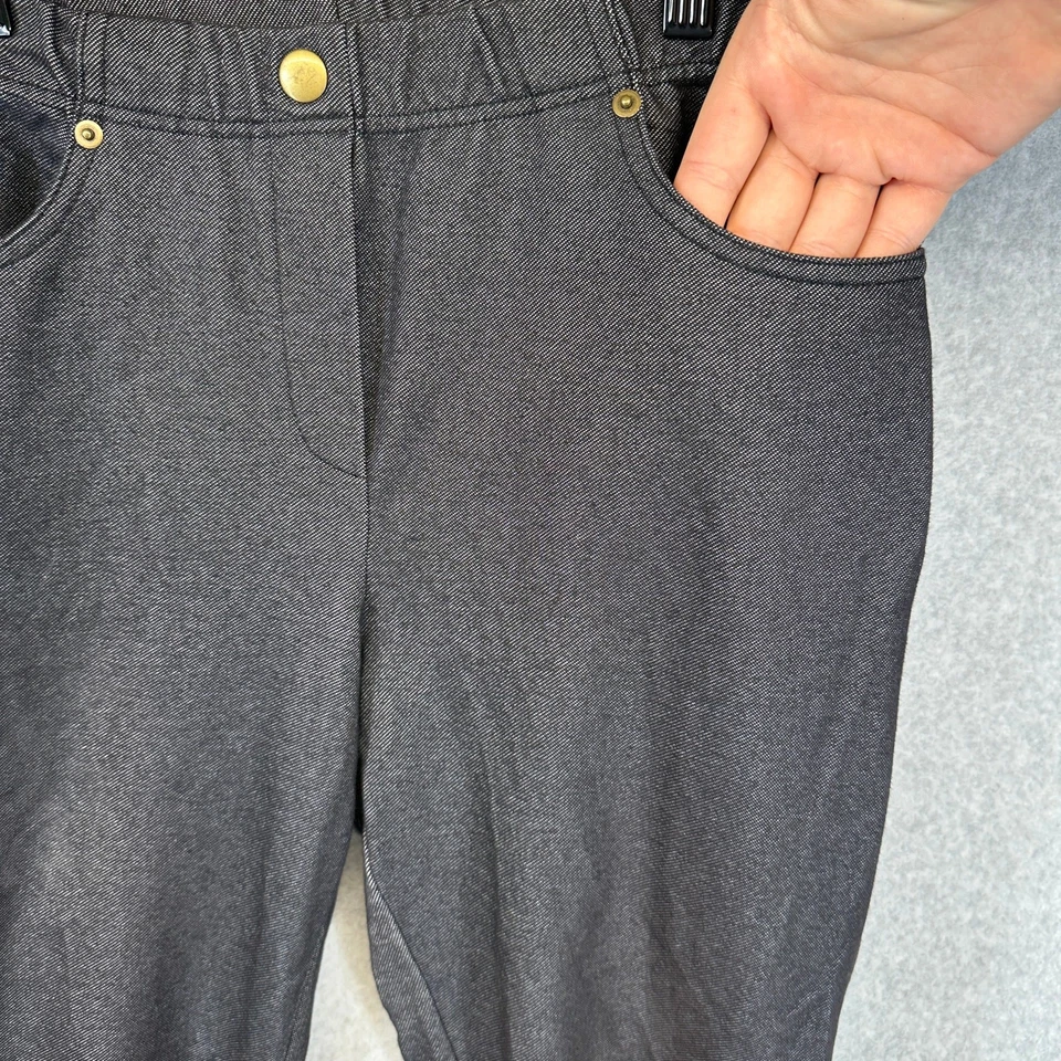 Isaac Mizrahi Live! Pantalones Mujer Talla S Gris Mezcla Algodón Elástico Elastizado Tobillo Foto 4 de 4