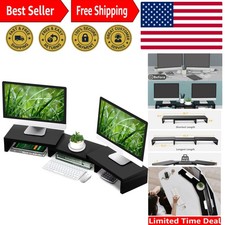 TAVR Dual Monitor Stand Riser Office Desktop Organizer Stand for 2 Monitors, ...