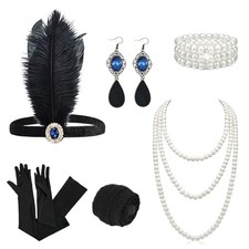 1920s Flapper Gatsby Accessories Set for Women Roaring 20's Theme Party