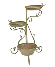 3-stufige Abbeveratoio Uccelli Romantica Decorazione Giardino Erogatore Ferro