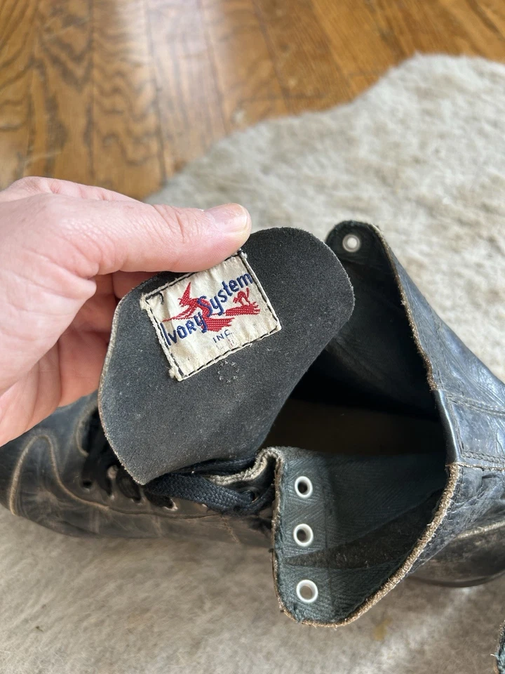 Botines de fútbol vintage 1953 cuero canguro talla 8 para hombre hechos en EE. UU. ENVÍO GRATUITO Foto 4 de 4