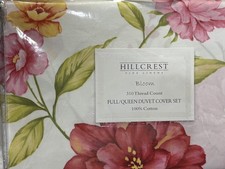 3pc Hillcrest BLOOM Large Floral Full / Queen Duvet Cover  Shams Set NIP
