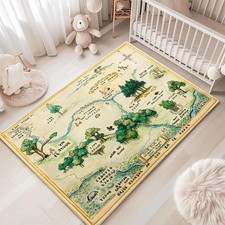 Estmy 4x6 Cute Woodland Nursery Rugs for Girls Boys Neutral Non Slip Washable, S