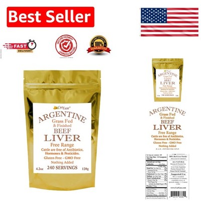 Argentine Grass-Fed Beef Liver Powder - Undefatted Superfood (4.2 oz, 240 Ser...