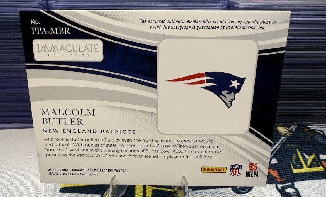 2025 Panini Immaculate Malcolm Butler Premium Patch Auto /99 #PPA-MBR view 2
