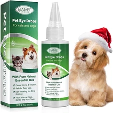 Pet Eye Drops 60ML for Dogs  Cats - Relieves Itching, Irritation, Allergies