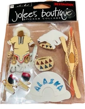 RARE Jolees ALASKA Polar Bears Igloo Fish Canoe Moccasin Baby Scrapbook Stickers