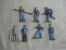 Vintage/Antique Hand Painted Lead Civil War Union Soldiers 7 in Lot