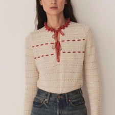 Doen Womens Cream and White Jumper