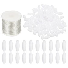 30 Set 24mm Breakaway Clasps with 10m Nylon Lanyard String Cords, White